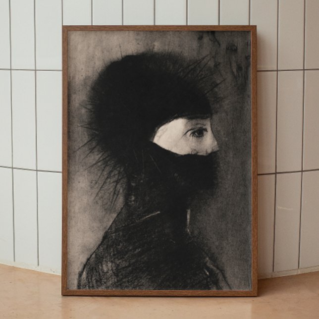 Odilon Redon Armor. Dark woman face Symbolism art Poster (Creator Uploaded)