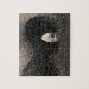 Odilon Redon. Armor. Dark woman face. Symbolism Jigsaw Puzzle