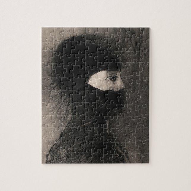 Odilon Redon. Armor. Dark woman face. Symbolism Jigsaw Puzzle (Vertical)