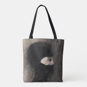 Odilon Redon Armor. Dark woman face Symbolism Tote Bag