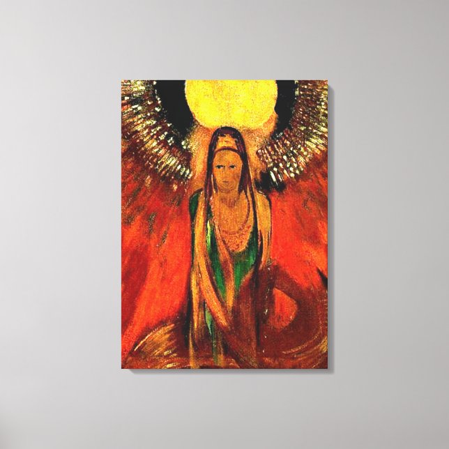Odilon Redon art, The Flame, goddess of fire Canvas Print (Front)