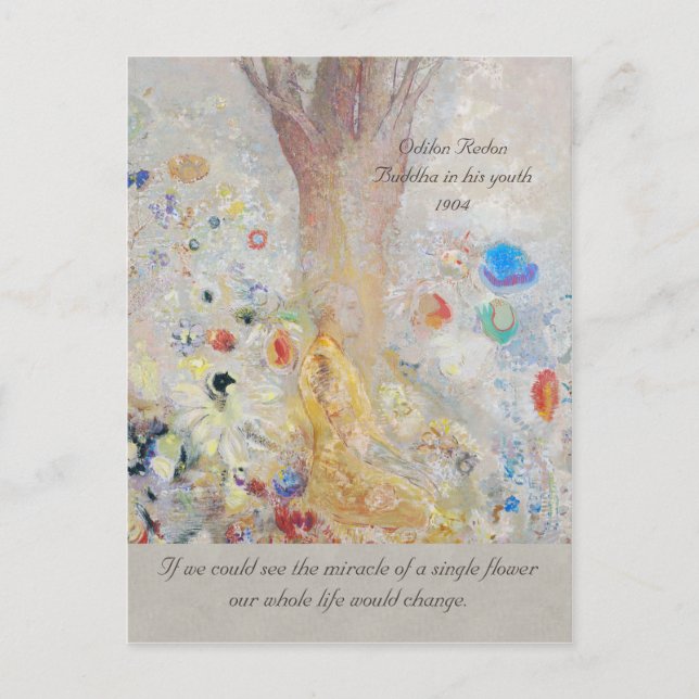 Odilon Redon Buddha CC0211 Miracle of a flower Postcard (Front)