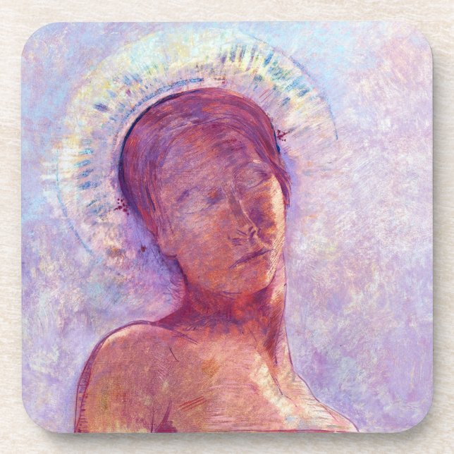 Odilon Redon, closed eyes 1889 Beverage Coaster (Front)