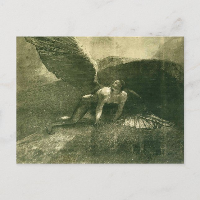 Odilon Redon- Fallen Angel Postcard (Front)