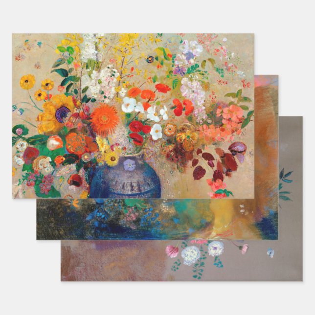 Odilon Redon, Floral Wrapping Paper Sheets (Set)