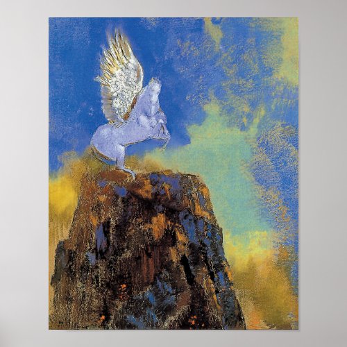 Odilon Redon Pegasus _ Greek Mythology Symbolism Poster