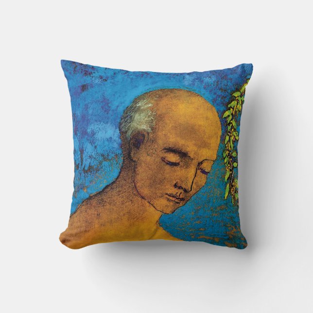 Odilon Redon The Crown - Fine Art Symbolism Throw Pillow (Front)