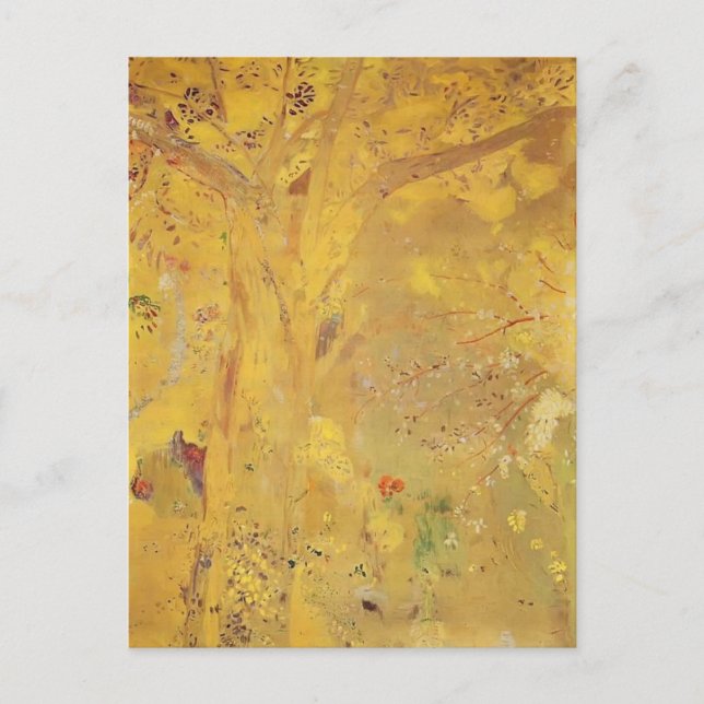 Odilon Redon- Tree Against a Yellow Background Postcard (Front)