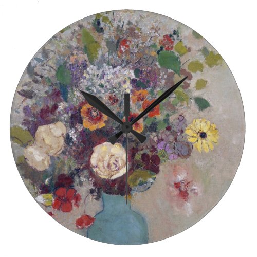 Odilon Redon - Vase Of Flowers Large Clock