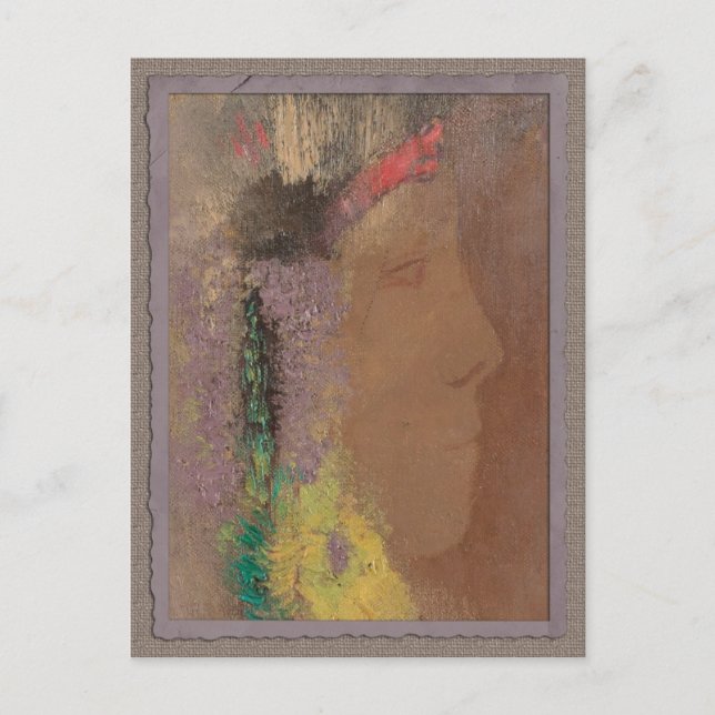 Odilon Redon Woman with flowers CC0085 Postcard (Front)