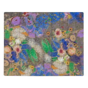 Odilon Redon's abstract flower background. Jigsaw Puzzle