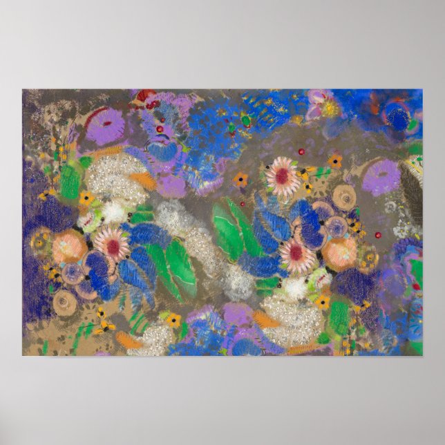 Odilon Redon's abstract flower background.   Poster (Front)