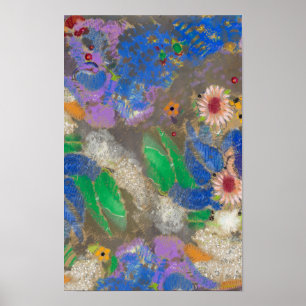 Odilon Redon's abstract flower background. SM Poster