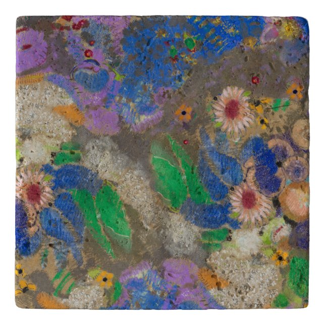 Odilon Redon's abstract flower background. Trivet (Front)
