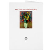 Odilon Redon's Vase with Flowers (1914) Cards (Back)