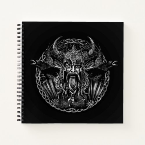 Odin and his ravens Huginn and Muninn Notebook