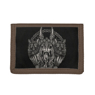 Odin and his wolves Geri and Freki Tri-fold Wallet