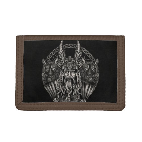 Odin and his wolves Geri and Freki Trifold Wallet