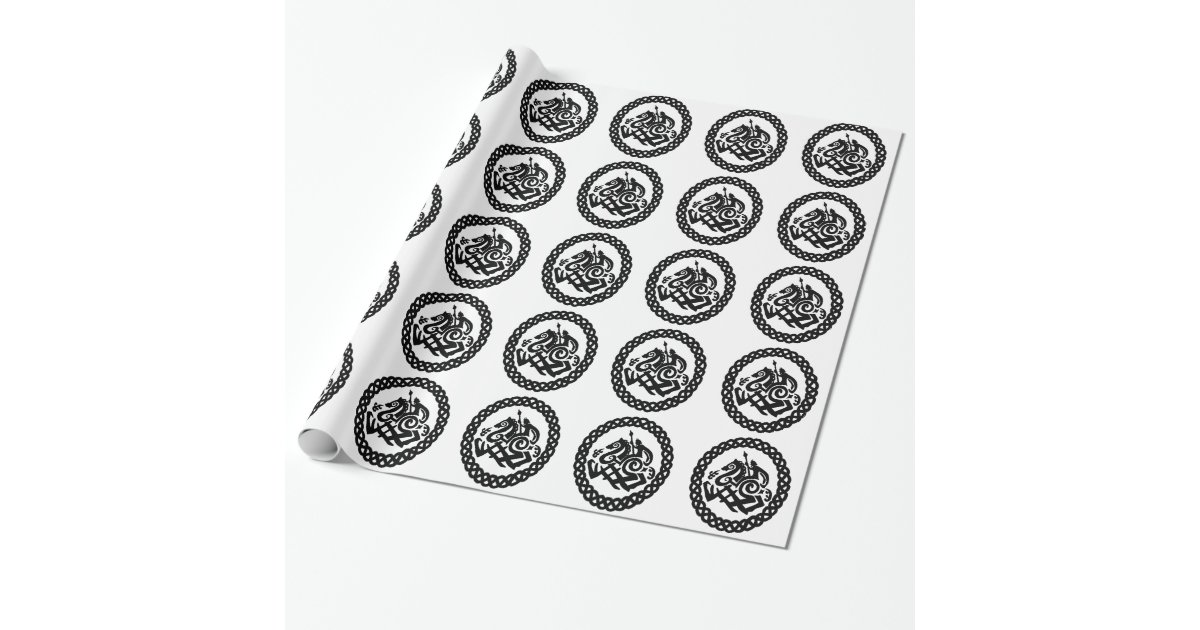 Odin and Sleipnir in Celtic Knot Circle Wrapping Paper | Zazzle