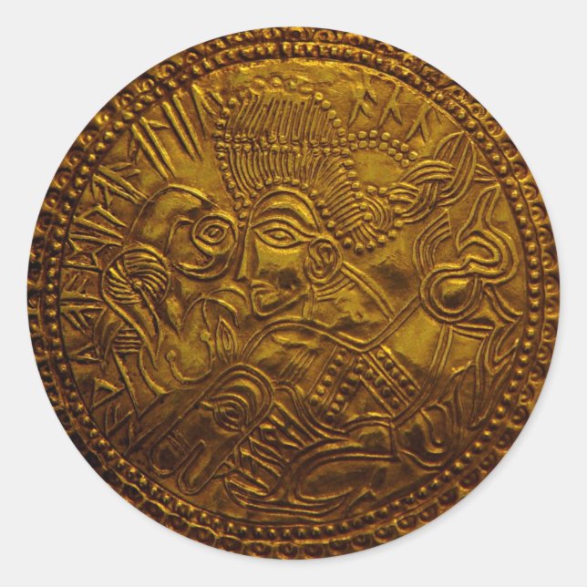 Odin Bracteate Classic Round Sticker (Front)