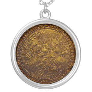 Odin Bracteate Silver Plated Necklace