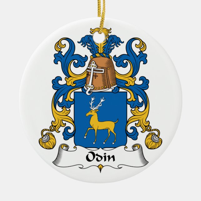 Odin Family Crest Ceramic Ornament (Front)