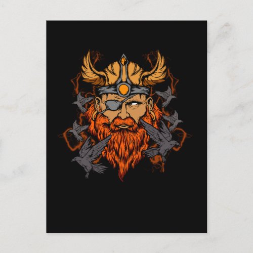Odin Norse Mythology Viking God  Ravens Postcard