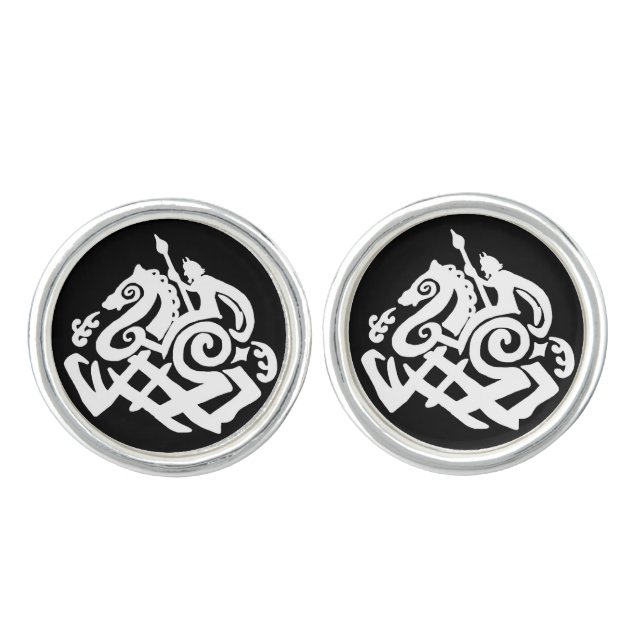 Odin on Sleipnir Cufflinks (Front)