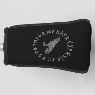 Odin Raven Crow Viking Mythology runes runic Golf Head Cover