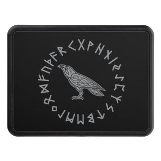 Odin Raven Crow Viking Mythology runes runic Hitch Cover