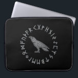 Odin Raven Crow Viking Mythology runes runic Laptop Sleeve<br><div class="desc">Want this on another product? SIMPLY TRANSFER THIS DESIGN! If the image is not appropriate for your new selected product, contact me, and I'll help you! // Huginn & Muninn design features a stunning engraved raven crafted in stone, showcasing intricate Viking ornaments and minimalist ink-style artistry. Huginn and Muninn are...</div>