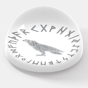 Odin Raven Crow Viking Mythology runes runic Paperweight