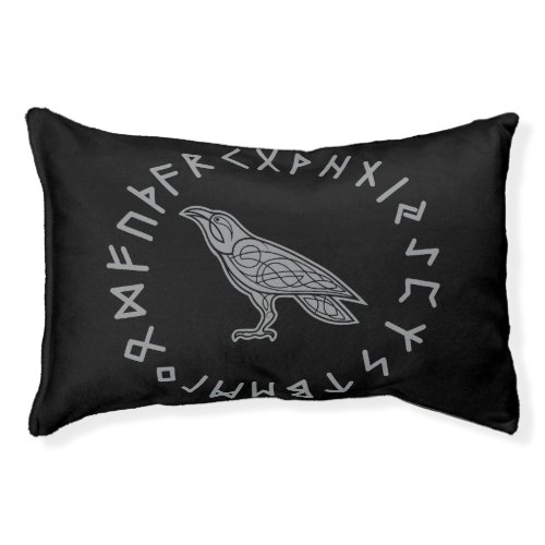 Odin Raven Crow Viking Mythology runes runic Pet Bed