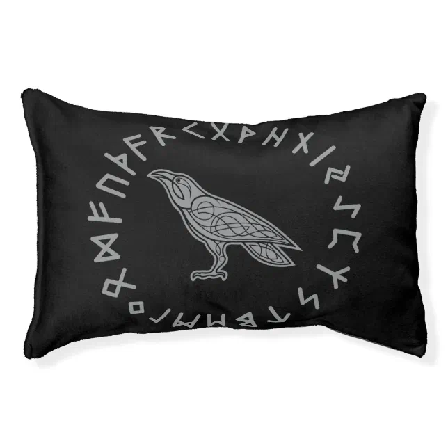 Odin Raven Crow Viking Mythology runes runic Pet Bed | Zazzle