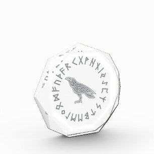 Odin Raven Crow Viking Mythology runes runic Photo Block