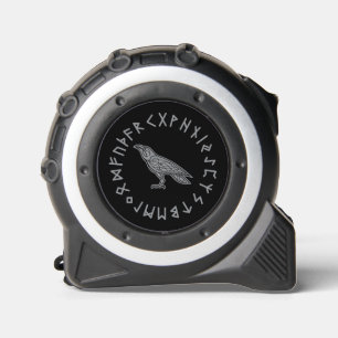 Odin Raven Crow Viking Mythology runes runic Tape Measure
