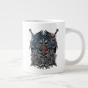 Odin ravens and swords Viking Mythology USA flag Giant Coffee Mug