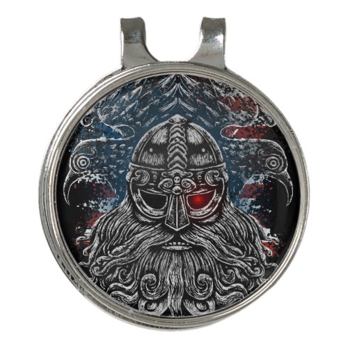 Odin ravens and swords Viking Mythology USA flag Golf Hat Clip