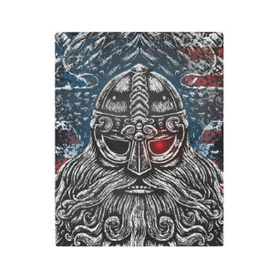 Odin ravens and swords Viking Mythology USA flag Metal Print