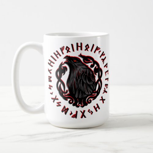 Odin Ravens Huginn Muninn VEGVISIR Coffee Mug