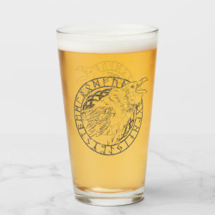 Odin Ravens Huginn Muninn Viking Runic Circle Glass