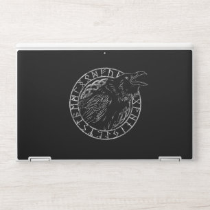 Odin Ravens Huginn Muninn Viking Runic Circle HP Laptop Skin