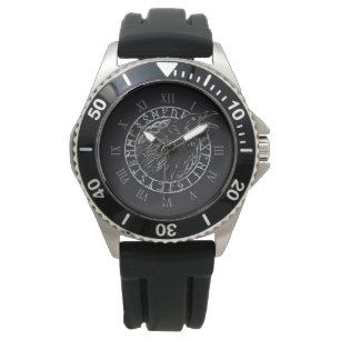 Odin Ravens Huginn Muninn Viking Runic Circle Watch