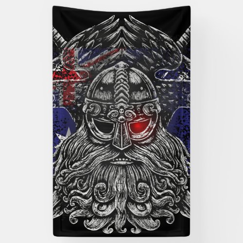Odin ravens swords Viking Mythology Australia flag Banner
