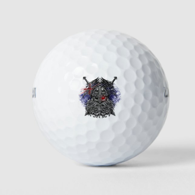 Odin ravens swords Viking Mythology Australia flag Golf Balls (Front)