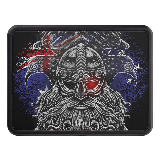 Odin ravens swords Viking Mythology Australia flag Hitch Cover (Front)