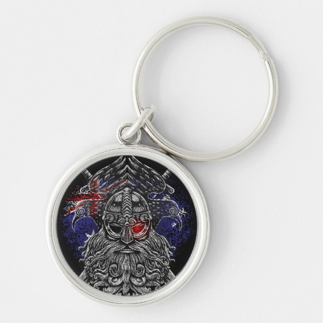 Odin ravens swords Viking Mythology Australia flag Keychain (Front)