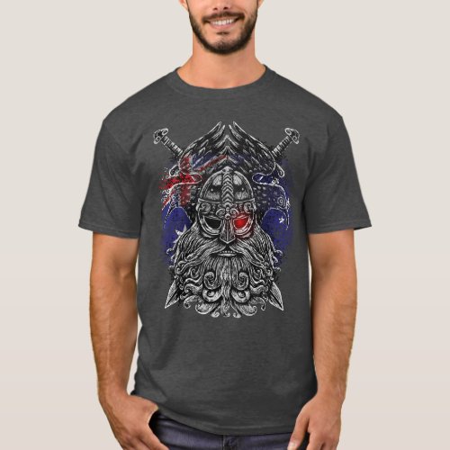 Odin ravens swords Viking Mythology Australia flag T_Shirt