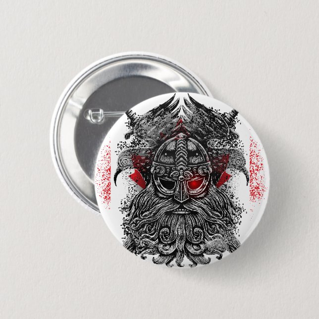 Odin ravens swords Viking Mythology Canada flag Button (Front & Back)