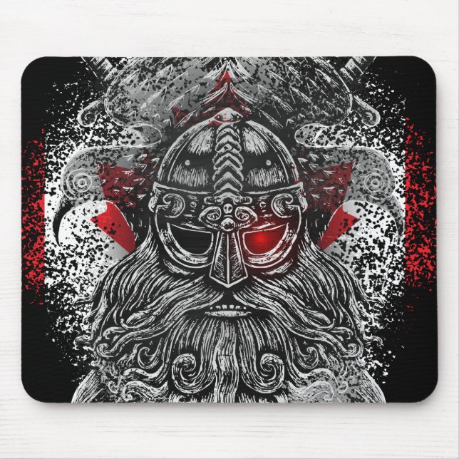 Odin ravens swords Viking Mythology Canada flag Mouse Pad (Front)